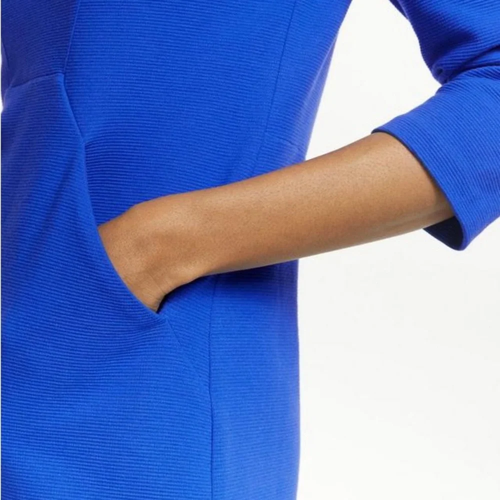 Boden Bronte Ottoman Dress Cobalt Blue 10P Stretch Knit with Pockets - Picture 11 of 14